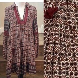 Meghan Los Angeles Boho Relaxed Tunic Dress Size Small